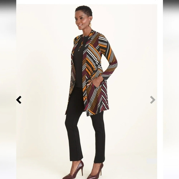 Chicos multicolored travel duster jacket size 4 - Picture 2 of 10